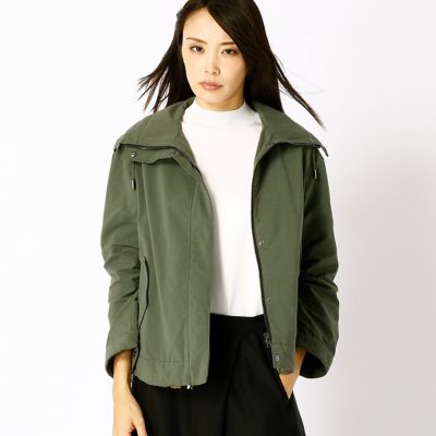 ＜COMME CA TALLサイズ＞ 大きいサイズ ビックシルエットミリタリーブルゾン(7607VC02) カーキ 【三越・伊勢丹/公式】