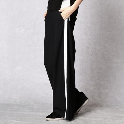 ＜β/ベータ＞ ワイドトラックパンツ(7705PC08) ブラックxホワイト 【三越・伊勢丹/公式】