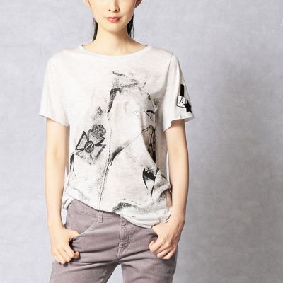 ＜β/ベータ＞ テンセルキュプラプリントTシャツ(7777TC24) グレー 【三越・伊勢丹/公式】