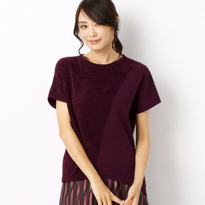 ＜Gabardine K.T+（大きいサイズ）＞ 大きいサイズ 異素材MIXプルオーバー(7801IC05) ワイン 【三越・伊勢丹/公式】