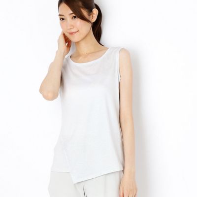 ＜Gabardine K.T+（大きいサイズ）＞ 大きいサイズ ラメタンクトツプ(7821EZ14) ホワイト 【三越・伊勢丹/公式】