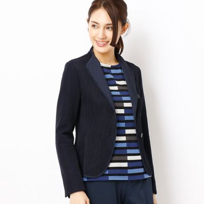 ＜Gabardine K.T+（大きいサイズ）＞ 大きいサイズ クリスタルプリーツジャケット(7875JC02) ネイビー 【三越・伊勢丹/公式】