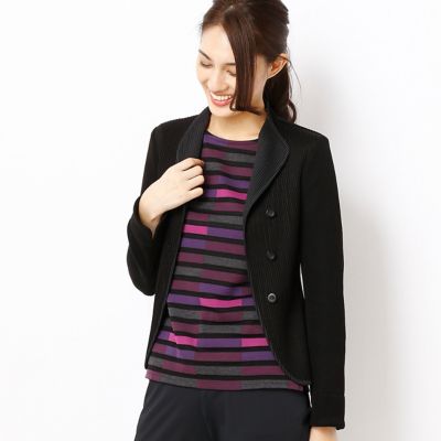 ＜Gabardine K.T+（大きいサイズ）＞ 大きいサイズ クリスタルプリーツジャケット(7875JC02) ブラック 【三越・伊勢丹/公式】