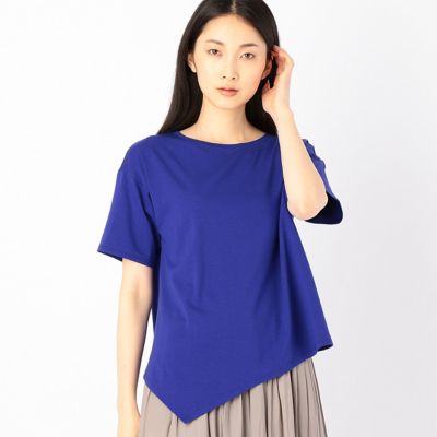 ＜COMME CA Sサイズ＞ 天竺アシンメトリービックシルエットTシャツ(9601EB02) ブルー系 【三越・伊勢丹/公式】