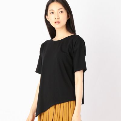 ＜COMME CA Sサイズ＞ 天竺アシンメトリービックシルエットTシャツ(9601EB02) ブラック 【三越・伊勢丹/公式】