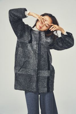 【SALE（三越）】＜LUGHA/ルーガ＞ 格子リバーシブルコート(1602-NV-01) グレー 【三越・伊勢丹/公式】