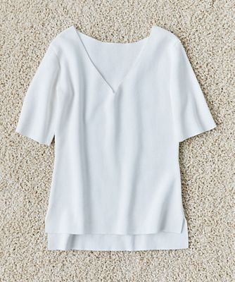 【SALE（伊勢丹）】＜レディ フォア ザ ウィークエンド/Ready for the Weekend＞ ミラノリブニットTシャツ(RFW1701-01) ホワイト 【三越・伊勢丹/公式】
