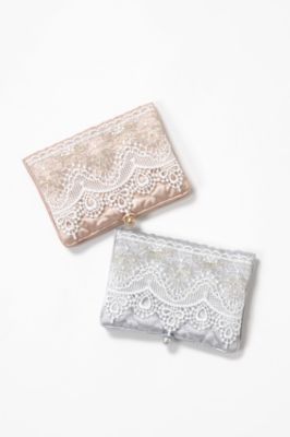 ＜近沢レース店＞ ミニティッシュポーチ シルバー 【三越・伊勢丹/公式】