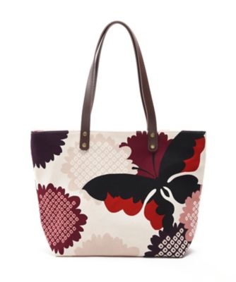 ＜亥之吉＞ 中トートバッグ ちょうちょ（赤） 【三越・伊勢丹/公式】