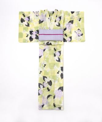【SALE（三越）】＜MIQ＞ 三越伊勢丹限定 婦人ゆかた お仕立上り アジサイ キミドリ 【三越・伊勢丹/公式】