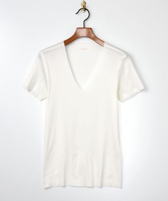 ＜シーク/SEEK＞ ▼年間定番/半袖VネックTシャツ/PREMIUM LINE/完全無縫製(EE6014/) 13・オフホワイト 【三越・伊勢丹/公式】