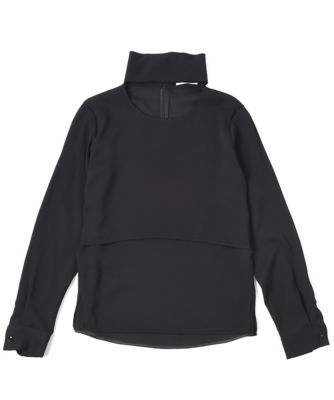 【SALE（三越）】＜LUGHA/ルーガ＞ 立ち襟ブラウス(1502-T-10) クロ 【三越・伊勢丹/公式】