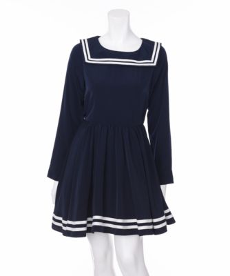 【SALE（三越）】＜ハニーバンチ/Honey Bunch＞ <ハニーバンチミューチュアル>セーラーカラーワンピース(schoolOP ) ネイビー 【三越・伊勢丹/公式】