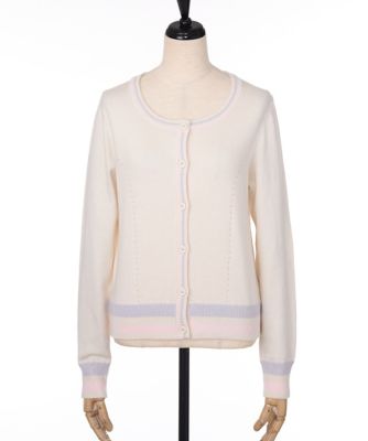 【SALE（三越）】＜ハニーバンチ/Honey Bunch＞ <ハニーバンチミューチュアル>ラインカーディガン(school*CD ) ホワイト 【三越・伊勢丹/公式】