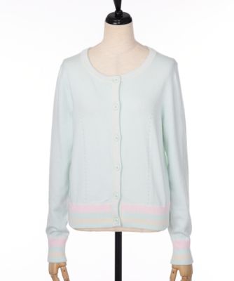 【SALE（三越）】＜ハニーバンチ/Honey Bunch＞ <ハニーバンチミューチュアル>ラインカーディガン(school*CD ) グリーン 【三越・伊勢丹/公式】