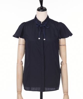 【SALE（三越）】＜ハニーバンチ/Honey Bunch＞ <ハニーバンチミューチュアル>リボン付キャップスリーブシャツ(school*SH ) ネイビー 【三越・伊勢丹/公式】