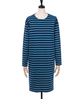 【SALE（伊勢丹）】＜WEAR THE PHILOSOPHY/ウェア ザ フィロソフィ＞ x<Ready for the Weekend>ボーダーカットソーワンピース(70-61900) ネイビーターコイズ 【三越・伊勢丹/公式】