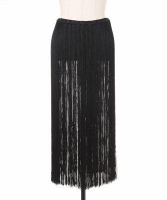 【SALE（三越）】＜MUVEIL/ミュベール＞ すもうフリンジスカート(MA53FS703) クロ 【三越・伊勢丹/公式】