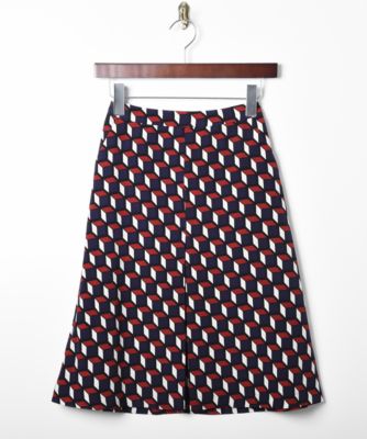 【SALE（伊勢丹）】＜ダブルスタンダードクロージング/DOUBLE STANDARD CLOTHING＞ <Sov.>キューブジオメトリック柄スカート(SK1 )(スモールサイズ) アカ 【三越・伊勢丹/公式】