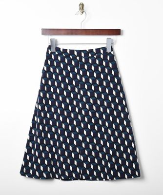 【SALE（伊勢丹）】＜ダブルスタンダードクロージング/DOUBLE STANDARD CLOTHING＞ <Sov.>キューブジオメトリック柄スカート(SK1 )(スモールサイズ) アオ 【三越・伊勢丹/公式】