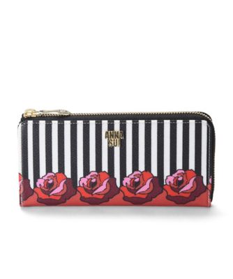 ＜アナ スイ（ANNA SUI）＞「アミューズ」Lファスナー長財布（311310） ローズストライプ
