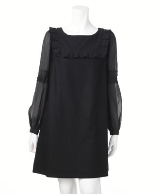 【SALE（伊勢丹）】＜ハニーバンチ/Honey Bunch＞ ヨーク切り替えAラインOP(schoolOP*A) 黒 【三越・伊勢丹/公式】