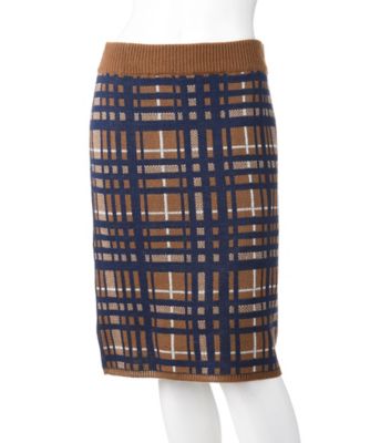 【SALE（伊勢丹）】＜レディ フォア ザ ウィークエンド/Ready for the Weekend＞ チェックセットアップスカート(ISE-15F-03B) キャメルｘネイビー系 【三越・伊勢丹/公式】