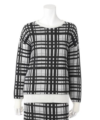 【SALE（伊勢丹）】＜レディ フォア ザ ウィークエンド/Ready for the Weekend＞ チェックセットアッププルオーバー(ISE-15F-03) 白ｘブラック系 【三越・伊勢丹/公式】