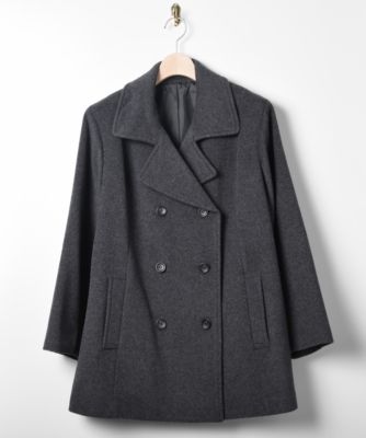 【SALE（伊勢丹）】＜LIFE AND DRESSER/ライフアンドドレッサー＞ 大きいサイズ ピーコート(CO15-1104)(クローバープラス) チャコールグレー 【三越・伊勢丹/公式】