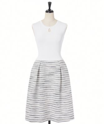 ＜ルネ（Rene）＞ドレス 661-2180 ホワイトxホワイトストライプ