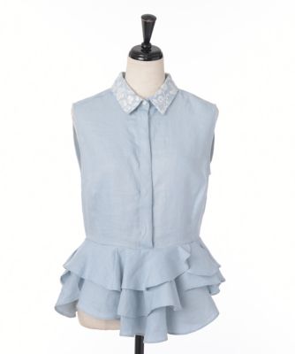 ＜KEITAMARUYAMA＞麻世妙 ブラウス 20-0119 サックス