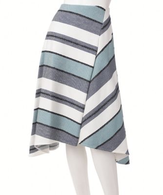 【SALE（伊勢丹）】＜レディ フォア ザ ウィークエンド/Ready for the Weekend＞ ボーダーブッチャースカート ブルー 【三越・伊勢丹/公式】