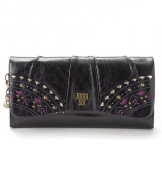 ＜アナ スイ（ANNA SUI）＞「トークトゥーハー」かぶせ長財布（311771） クロ