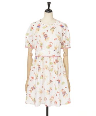 【SALE（三越）】＜PINK HOUSE/ピンクハウス＞ ニャースクリームプリントワンピース(A2163FA003) シロ 【三越・伊勢丹/公式】