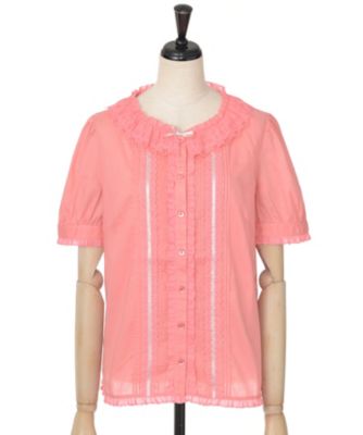 【SALE（三越）】＜PINK HOUSE/ピンクハウス＞ コットンレースブラウス(A2163FB009) コーラル 【三越・伊勢丹/公式】