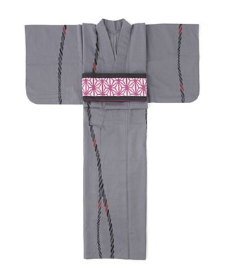 ＜MIQ＞ 6月28日放映<真夜中の百貨店~シークレットルームへようこそ~>三越伊勢丹限定 婦人仕立上りゆかた_縄 グレー 【三越・伊勢丹/公式】