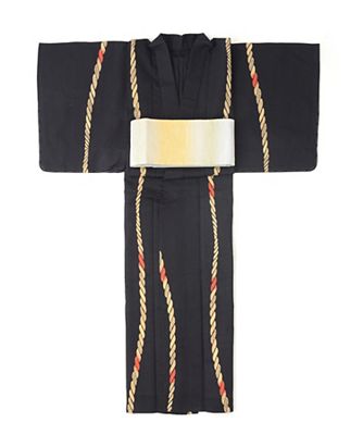 ＜MIQ＞ 6月28日放映<真夜中の百貨店~シークレットルームへようこそ~>三越伊勢丹限定 婦人仕立上りゆかた_縄 クロ 【三越・伊勢丹/公式】