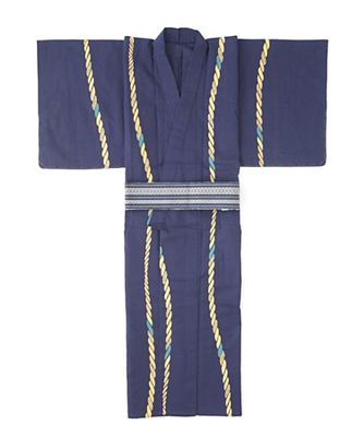 ＜MIQ＞ 6月28日放映<真夜中の百貨店~シークレットルームへようこそ~>三越伊勢丹限定 紳士仕立上りゆかた_縄 ネイビーブルー 【三越・伊勢丹/公式】