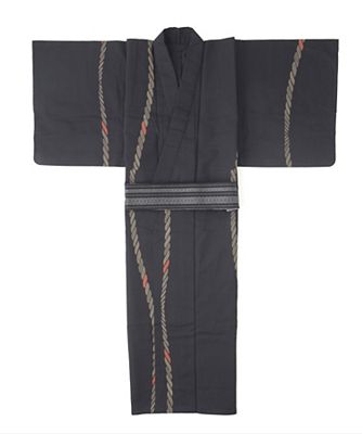 ＜MIQ＞ 6月28日放映<真夜中の百貨店~シークレットルームへようこそ~>三越伊勢丹限定 紳士仕立上りゆかた_縄 クロ 【三越・伊勢丹/公式】