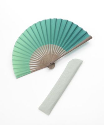 ＜MIQ＞ 伊場仙 半月ぼかし扇子(扇子袋付) 緑 【三越・伊勢丹/公式】