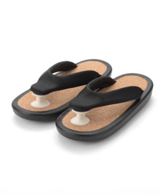 ＜ジョジョ＞ サンダル(Sandals) ブラックxホワイトxブラック／コルク 【三越・伊勢丹/公式】