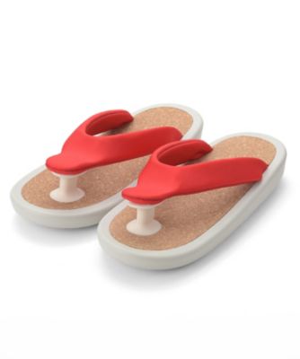 ＜ジョジョ＞ サンダル(Sandals) レッドxホワイトxグレー／コルク 【三越・伊勢丹/公式】