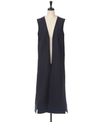 【SALE（三越）】＜ライフ＆スタイル/ライフアンドスタイル＞ 異素材MIXジャージーロングジレ WK-002 ネイビー 【三越・伊勢丹/公式】