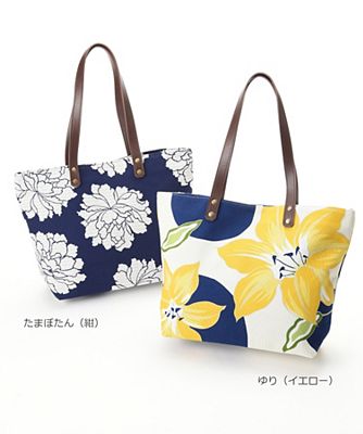 ＜亥之吉＞ 中トートバッグ たまぼたん（紺） 【三越・伊勢丹/公式】
