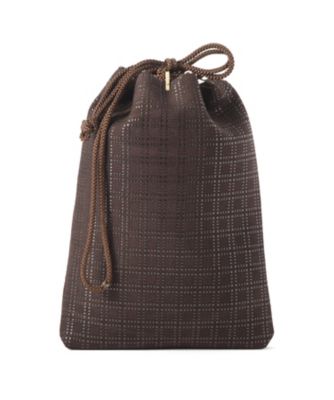 ＜印伝の山本＞ 合切袋 変わり市松 青・濃茶・紺 ブラウン 【三越・伊勢丹/公式】