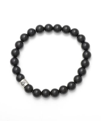 ＜トラヴィス・ワーカー＞ Stone(8mm Onyx)w/TW Logo Ring Bracelet(SBC033M) 【三越・伊勢丹/公式】