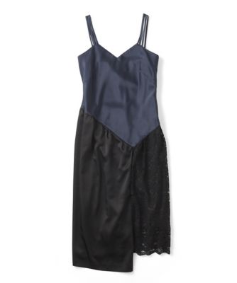 【SALE（三越）】＜LUGHA/ルーガ＞ キャミソールワンピース(1602-H-02) ネイビーxブラック 【三越・伊勢丹/公式】