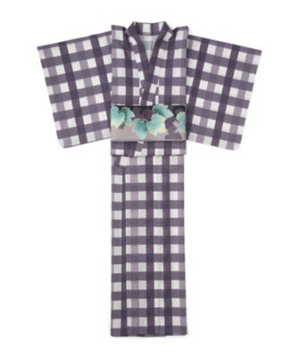 ＜WA・KKA＞ カジュアルきもの(ブロックチェック/ブラック) 【三越・伊勢丹/公式】