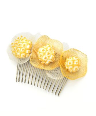 鹿の子絞<canoco>髪飾り 紫陽花 黄色 【三越・伊勢丹/公式】