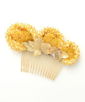 鹿の子絞<canoco>髪飾り タンポポ 黄色 【三越・伊勢丹/公式】